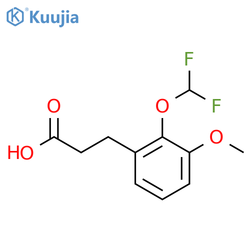 3-[2-(Difluoromethoxy)-3-methoxyphenyl]propanoic acid structure