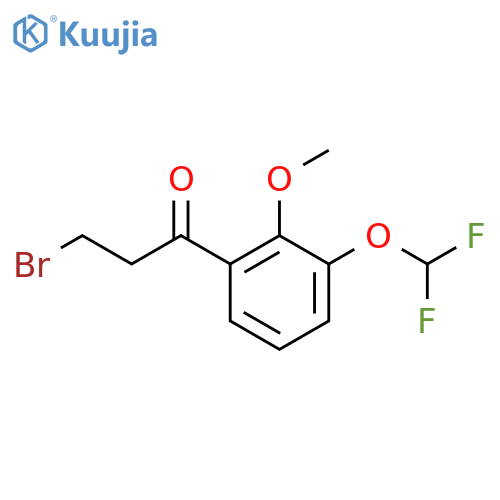 3-Bromo-3'-(difluoromethoxy)-2'-methoxypropiophenone structure