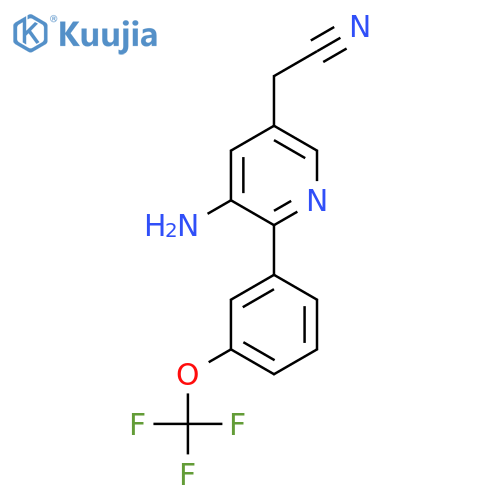 3-Amino-2-(3-(trifluoromethoxy)phenyl)pyridine-5-acetonitrile structure