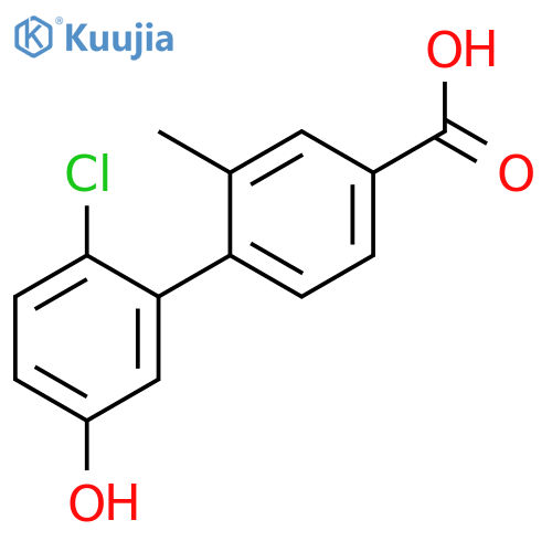 4-(2-Chloro-5-hydroxyphenyl)-3-methylbenzoic acid structure