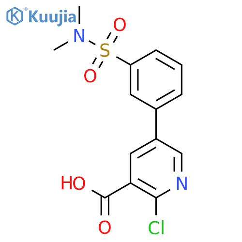 2-Chloro-5-(3-N,N-dimethylsulfamoylphenyl)nicotinic acid structure