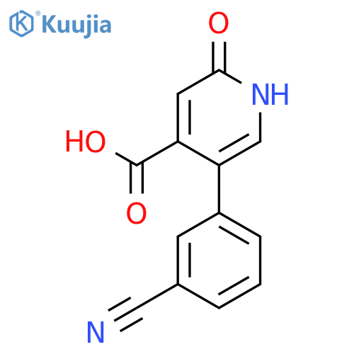 5-(3-Cyanophenyl)-2-hydroxyisonicotinic acid structure