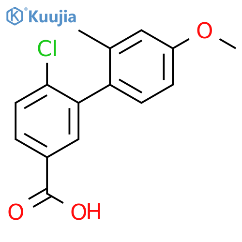 4-Chloro-3-(4-methoxy-2-methylphenyl)benzoic acid structure