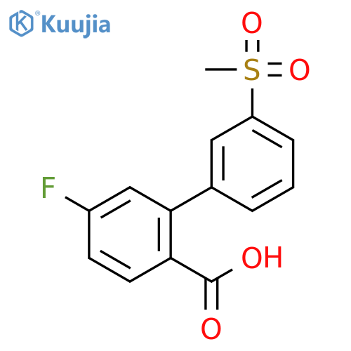 4-Fluoro-2-(3-methylsulfonylphenyl)benzoic acid structure