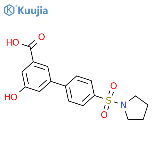 5-Hydroxy-3-[4-(pyrrolidinylsulfonyl)phenyl]benzoic acid structure