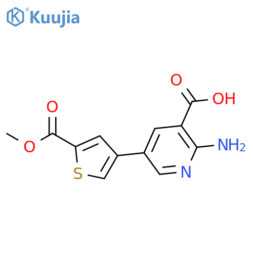 2-Amino-5-[5-(methoxycarbonyl)thiophen-3-YL]nicotinic acid structure