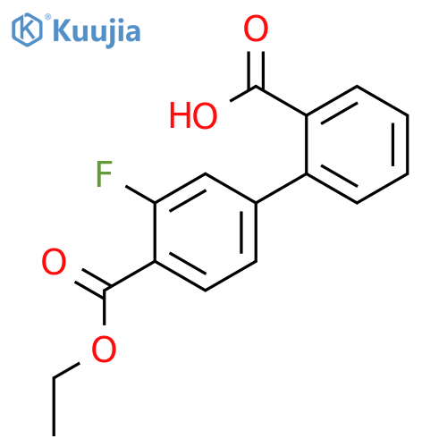 2-[4-(Ethoxycarbonyl)-3-fluorophenyl]benzoic acid structure