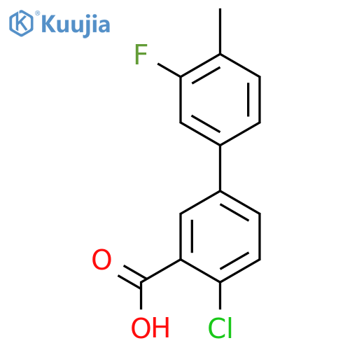 2-Chloro-5-(3-fluoro-4-methylphenyl)benzoic acid structure