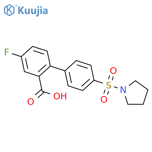 5-Fluoro-2-[4-(pyrrolidinylsulfonyl)phenyl]benzoic acid structure