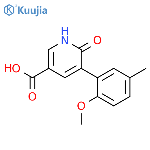6-Hydroxy-5-(2-methoxy-5-methylphenyl)nicotinic acid structure
