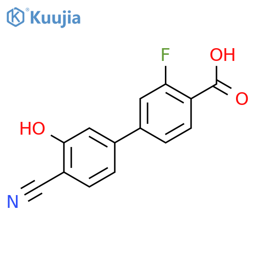 5-(4-Carboxy-3-fluorophenyl)-2-cyanophenol structure