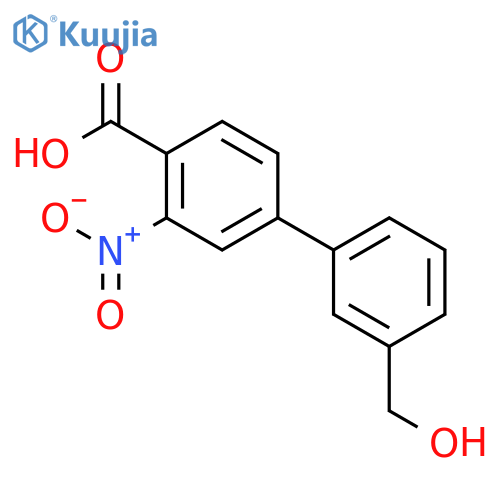 4-(3-Hydroxymethylphenyl)-2-nitrobenzoic acid structure