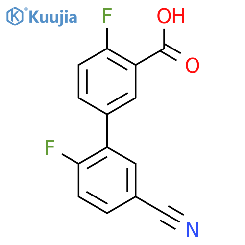 5-(5-Cyano-2-fluorophenyl)-2-fluorobenzoic acid structure