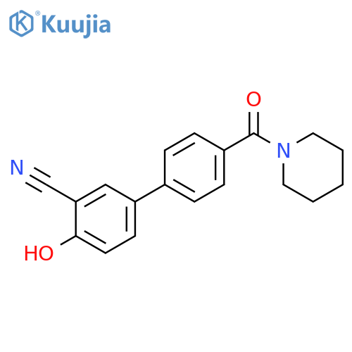 2-Cyano-4-[4-(piperidine-1-carbonyl)phenyl]phenol structure