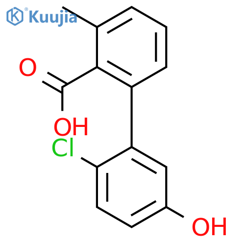 2-(2-Chloro-5-hydroxyphenyl)-6-methylbenzoic acid structure