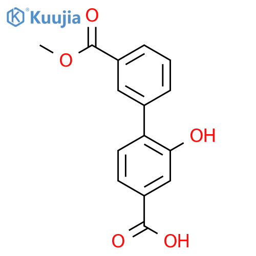 3-Hydroxy-4-(3-methoxycarbonylphenyl)benzoic acid structure