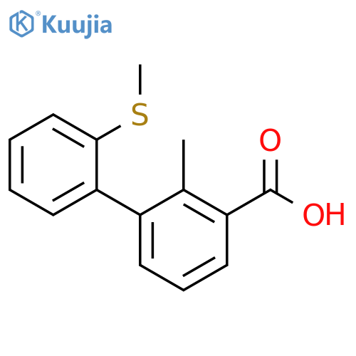 [1,1'-Biphenyl]-3-carboxylic acid, 2-methyl-2'-(methylthio)- structure