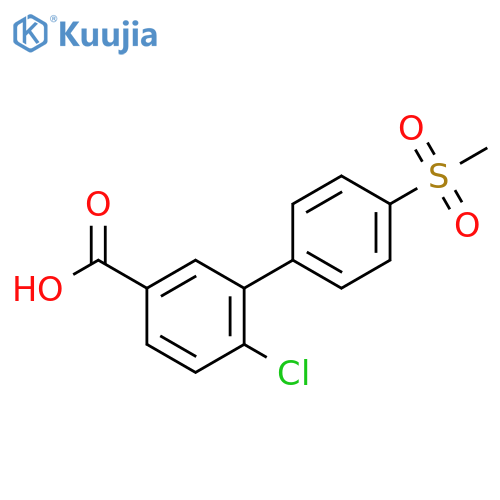 [1,1'-Biphenyl]-3-carboxylic acid, 6-chloro-4'-(methylsulfonyl)- structure