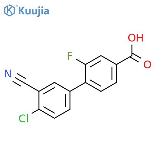 4-(4-Chloro-3-cyanophenyl)-3-fluorobenzoic acid structure