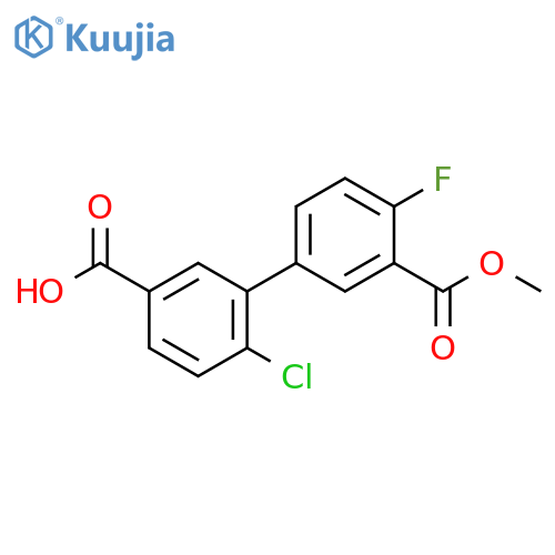 [1,1'-Biphenyl]-3,3'-dicarboxylic acid, 6'-chloro-4-fluoro-, 3-methyl ester structure