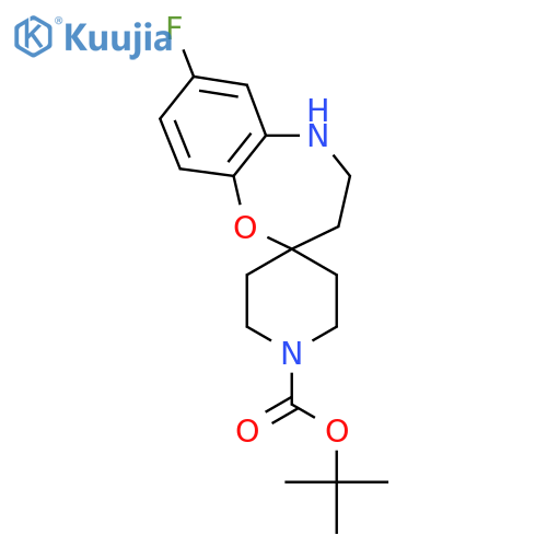 Tert-butyl 7-fluoro-4,5-dihydro-3H-spiro[benzo[B][1,4]oxazepine-2,4'-piperidine]-1'-carboxylate structure