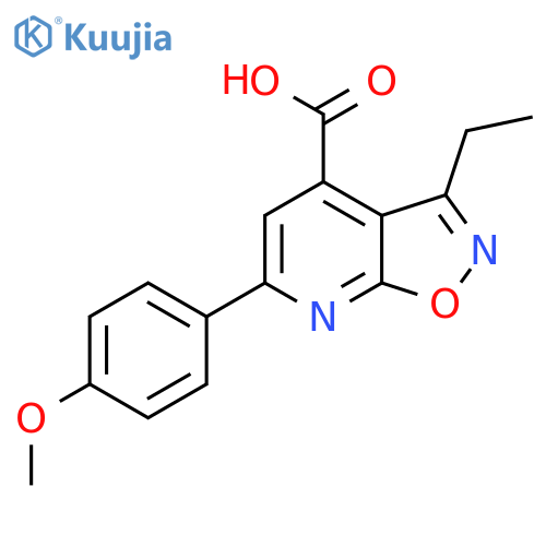 3-Ethyl-6-(4-methoxyphenyl)isoxazolo[5,4-b]pyridine-4-carboxylicacid structure