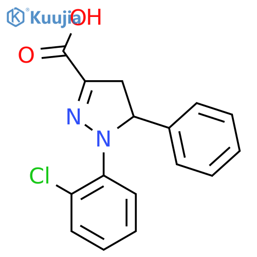 1-(2-Chlorophenyl)-5-phenyl-4,5-dihydro-1H-pyrazole-3-carboxylic acid structure