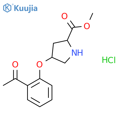 Methyl (2S,4S)-4-(2-acetylphenoxy)-2-pyrrolidinecarboxylate hydrochloride structure