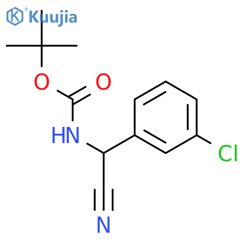 tert-butyl N-(3-chlorophenyl)(cyano)methylcarbamate structure