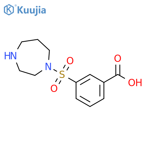 Benzoic acid, 3-[(hexahydro-1H-1,4-diazepin-1-yl)sulfonyl]- structure