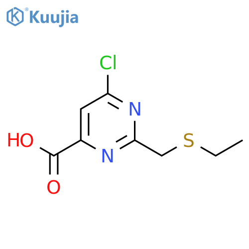 6-Chloro-2-[(ethylsulfanyl)methyl]pyrimidine-4-carboxylic acid structure