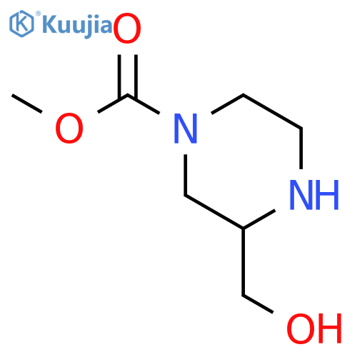 Methyl 3-(hydroxymethyl)piperazine-1-carboxylate structure