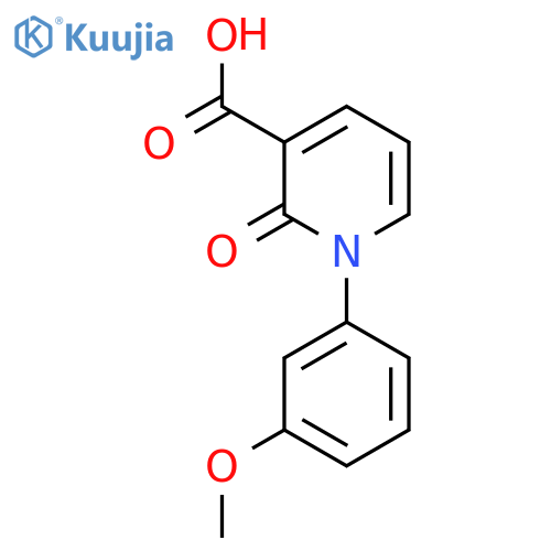 1-(3-Methoxyphenyl)-2-oxo-1,2-dihydropyridine-3-carboxylic acid structure