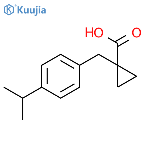 1-{4-(propan-2-yl)phenylmethyl}cyclopropane-1-carboxylic acid structure