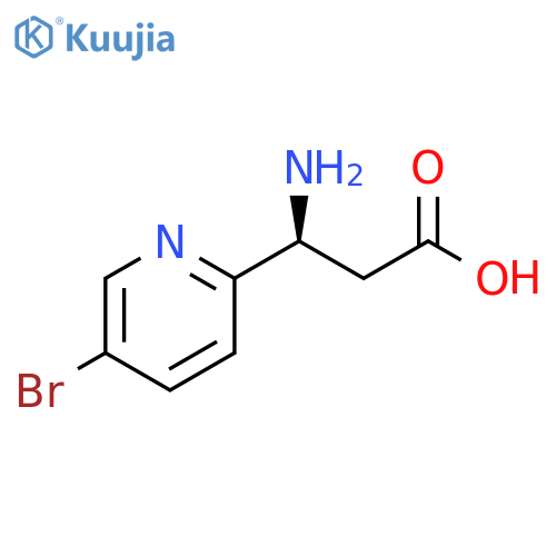(3S)-3-amino-3-(5-bromopyridin-2-yl)propanoic acid structure