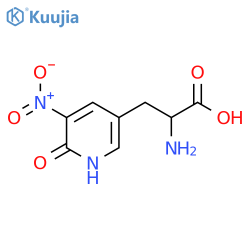 2-Amino-3-(6-hydroxy-5-nitropyridin-3-yl)propanoic acid structure