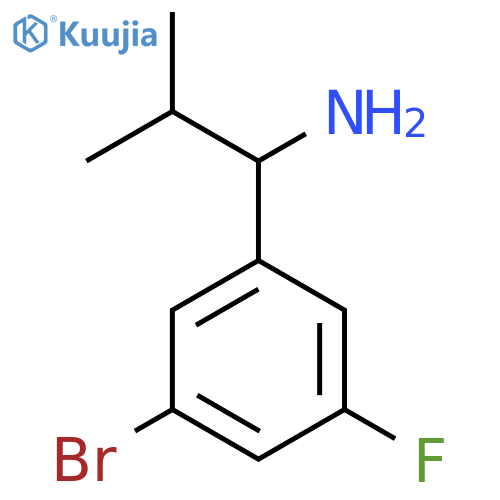 1-(3-Bromo-5-fluorophenyl)-2-methylpropan-1-amine structure
