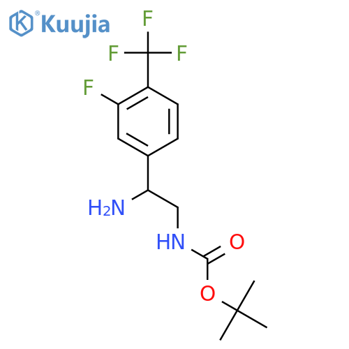 tert-butyl N-{2-amino-2-3-fluoro-4-(trifluoromethyl)phenylethyl}carbamate structure
