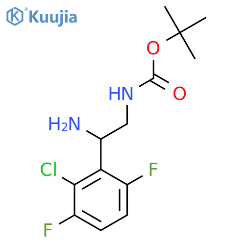 tert-butyl N-2-amino-2-(2-chloro-3,6-difluorophenyl)ethylcarbamate structure