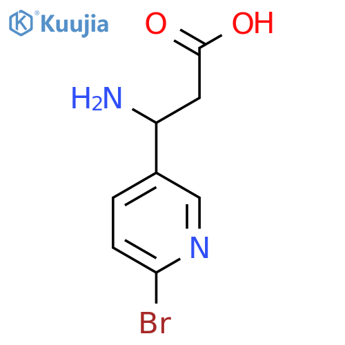 3-amino-3-(6-bromopyridin-3-yl)propanoic acid structure