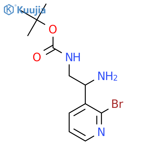 tert-butyl N-2-amino-2-(2-bromopyridin-3-yl)ethylcarbamate structure