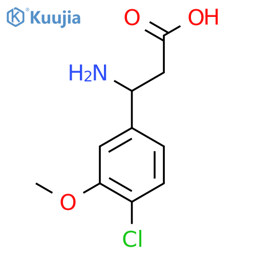 3-amino-3-(4-chloro-3-methoxyphenyl)propanoic acid structure