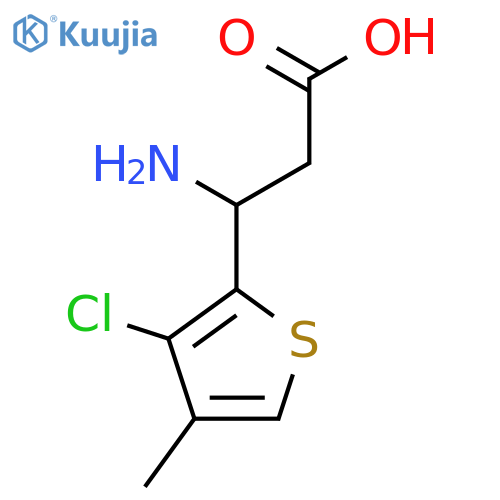 3-amino-3-(3-chloro-4-methylthiophen-2-yl)propanoic acid structure