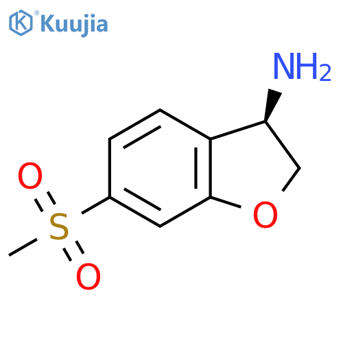 3-Benzofuranamine, 2,3-dihydro-6-(methylsulfonyl)-, (3R)- structure