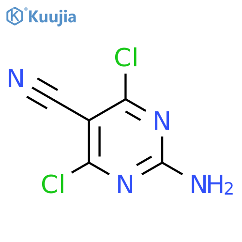 2-amino-4,6-dichloro-pyrimidine-5-carbonitrile structure