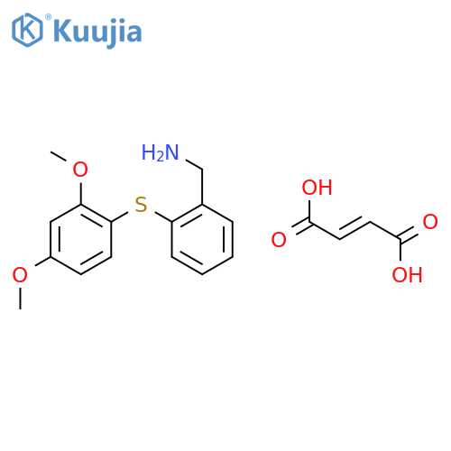 1-{2-[(2,4-dimethoxyphenyl)sulfanyl]phenyl}methanamine (2E)-but-2-enedioate structure