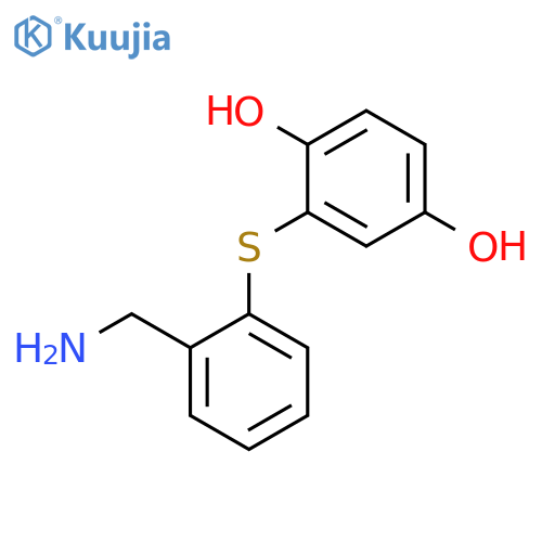 1,4-Benzenediol, 2-[[2-(aminomethyl)phenyl]thio]- structure