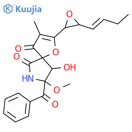 1-Oxa-7-azaspiro[4.4]non-2-ene-4,6-dione,8-benzoyl-2-[(2S,3R)-3-(1Z)-1-buten-1-yl-2-oxiranyl]-9-hydroxy-8-methoxy-3-methyl-,(5S,8S,9R)- structure