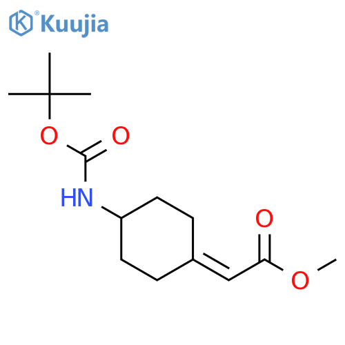 Methyl 2-(4-((tert-butoxycarbonyl)amino)cyclohexylidene)acetate structure
