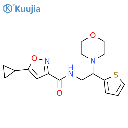 5-cyclopropyl-N-[2-(morpholin-4-yl)-2-(thiophen-2-yl)ethyl]-1,2-oxazole-3-carboxamide structure
